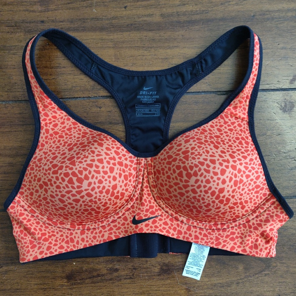 Nike DriFit Sports Bra 32A Orange Giraffe